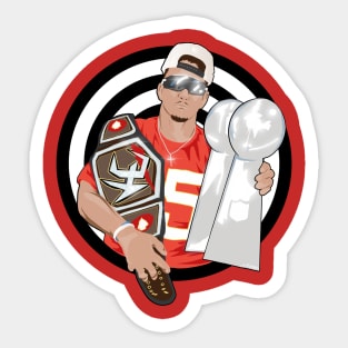 Patrick Mahomes MVP Trophy Time Kansas City Chiefs WWE Sticker